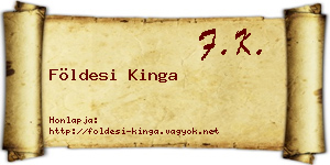 Földesi Kinga névjegykártya